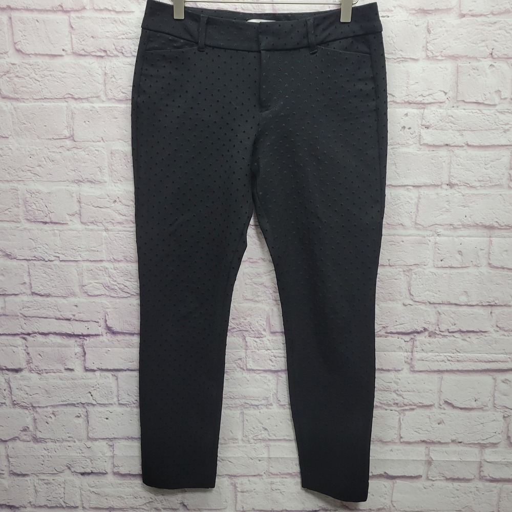 Old Navy Pixie Skinny Ankle Pants Sz 4 Mid Rise Swiss Dot Stretchy Preppy Office